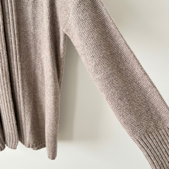 Ann Taylor LOFT Beige Shawl Collar Open Cardigan - Picture 7 of 16